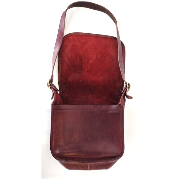 Vintage Coach Saddle Bag Burgundy Brown Bonnie Cashin Era Purse - Picture 3 of 16